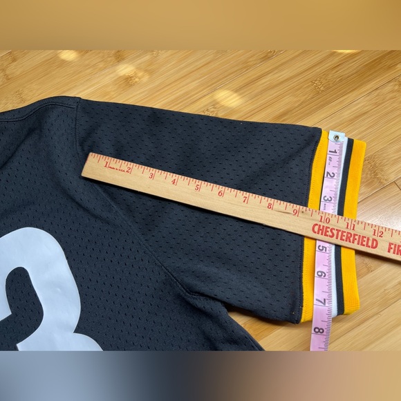 Mitchell & Ness Pittsburgh Steelers Troy Polamalu Black Mesh Hoodie T-Shirt|Sz:M - Picture 7 of 16